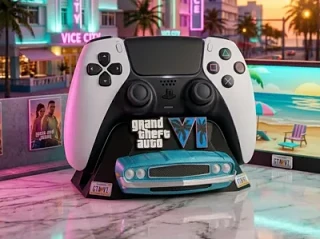 Держи удобную подставку для геймпада PS5 в стиле GTA VI — стильно и практично! Больше никаких провод