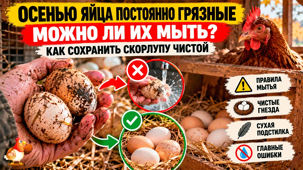 🥚Осенью яйца постоянно грязные – можно ли их мыть перед хранением и как сохранить скор...