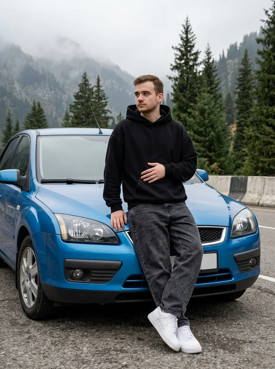 🚘 Промпт для создания фото в горах со своей машиной