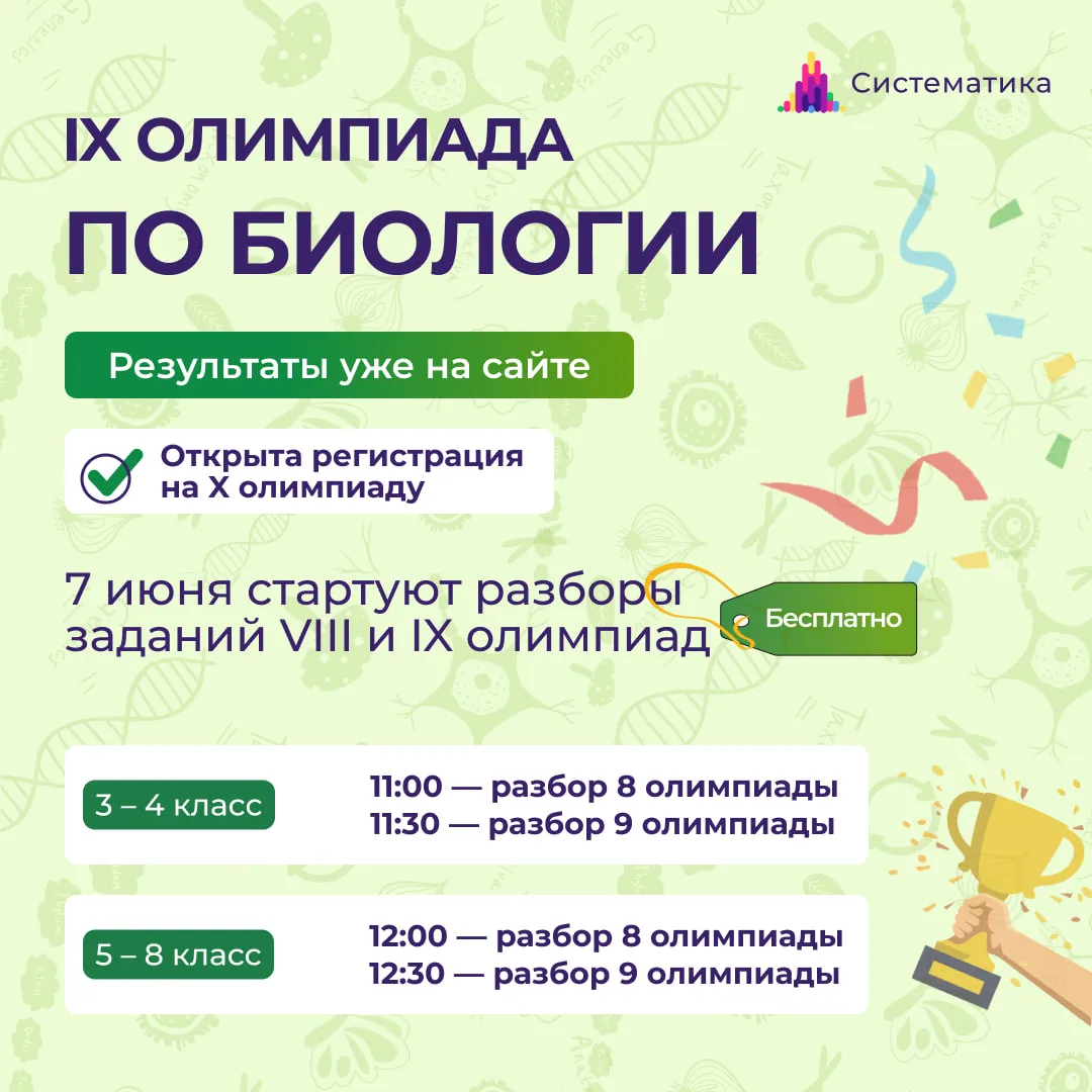 🏆Результаты IX Международной Олимпиады по биологии