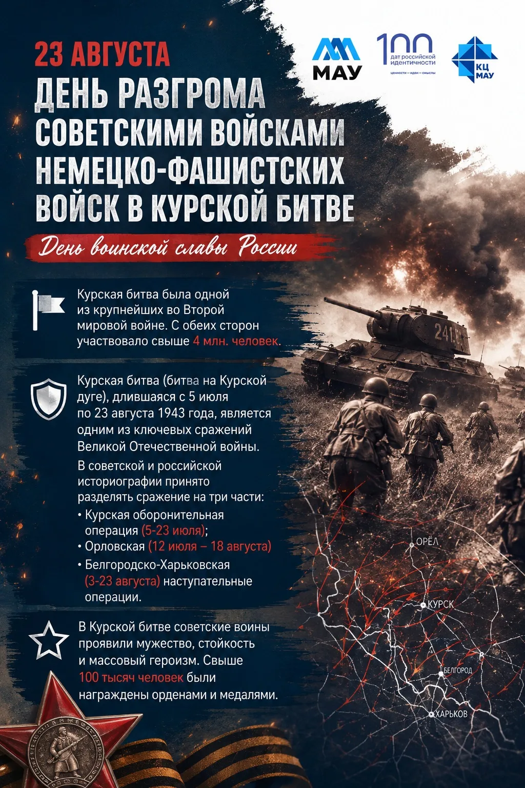 23 августа в России отмечается День воинской славы — День разгрома советскими войсками ...