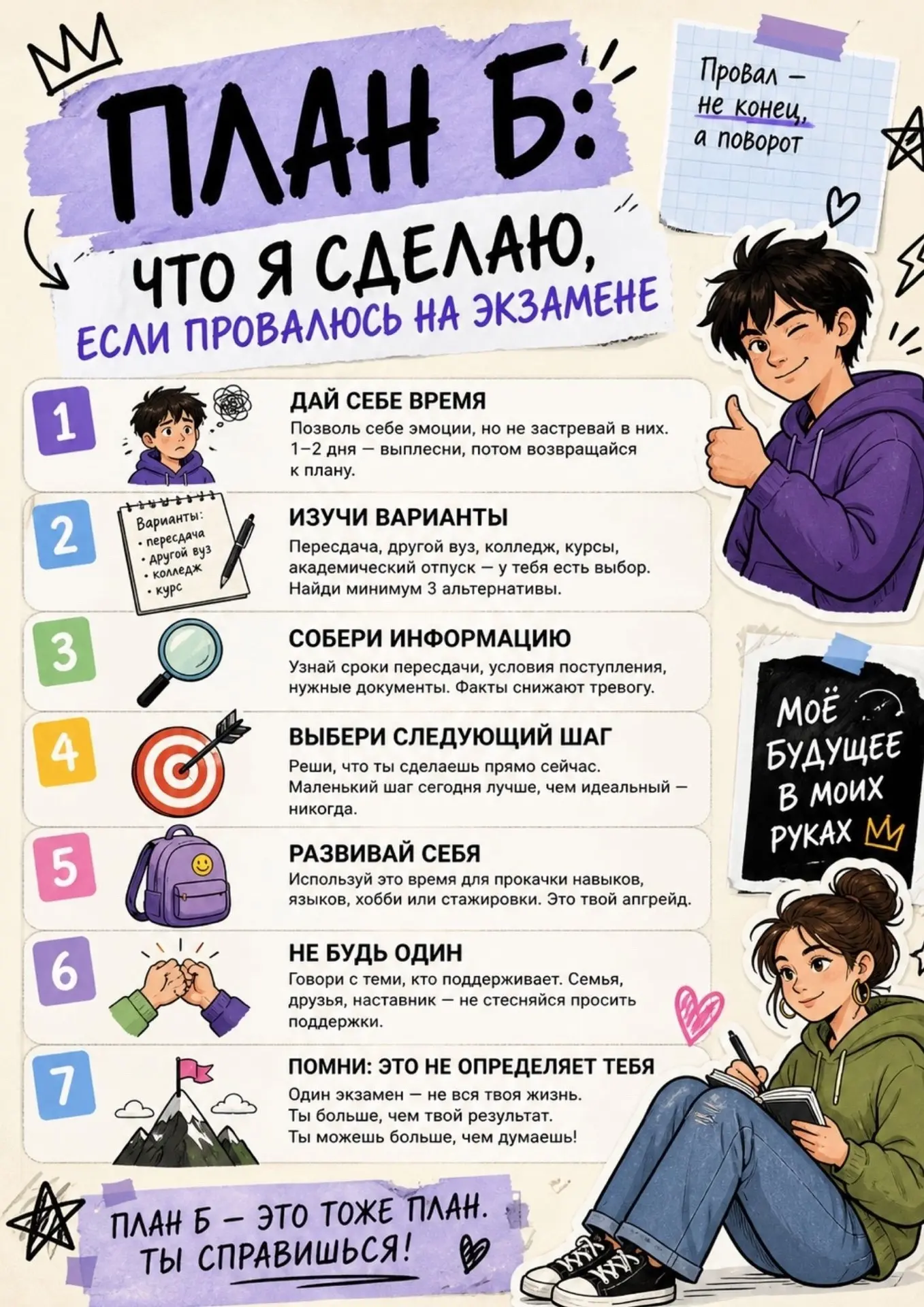 📌РУБРИКА ПСИХОЛОГА📌  Учебный год подходит к концу, и совсем скоро нас ждут зачёты, итоговые работы и