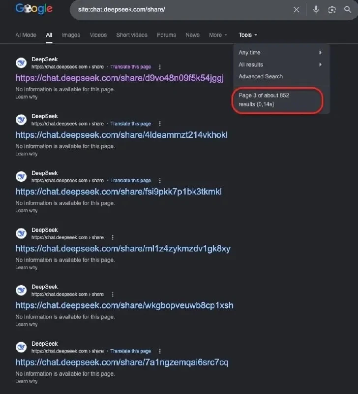 ❗️Россияне массово находят ЧУЖИЕ чаты DeepSeek через Google. По данным специалистов по ...