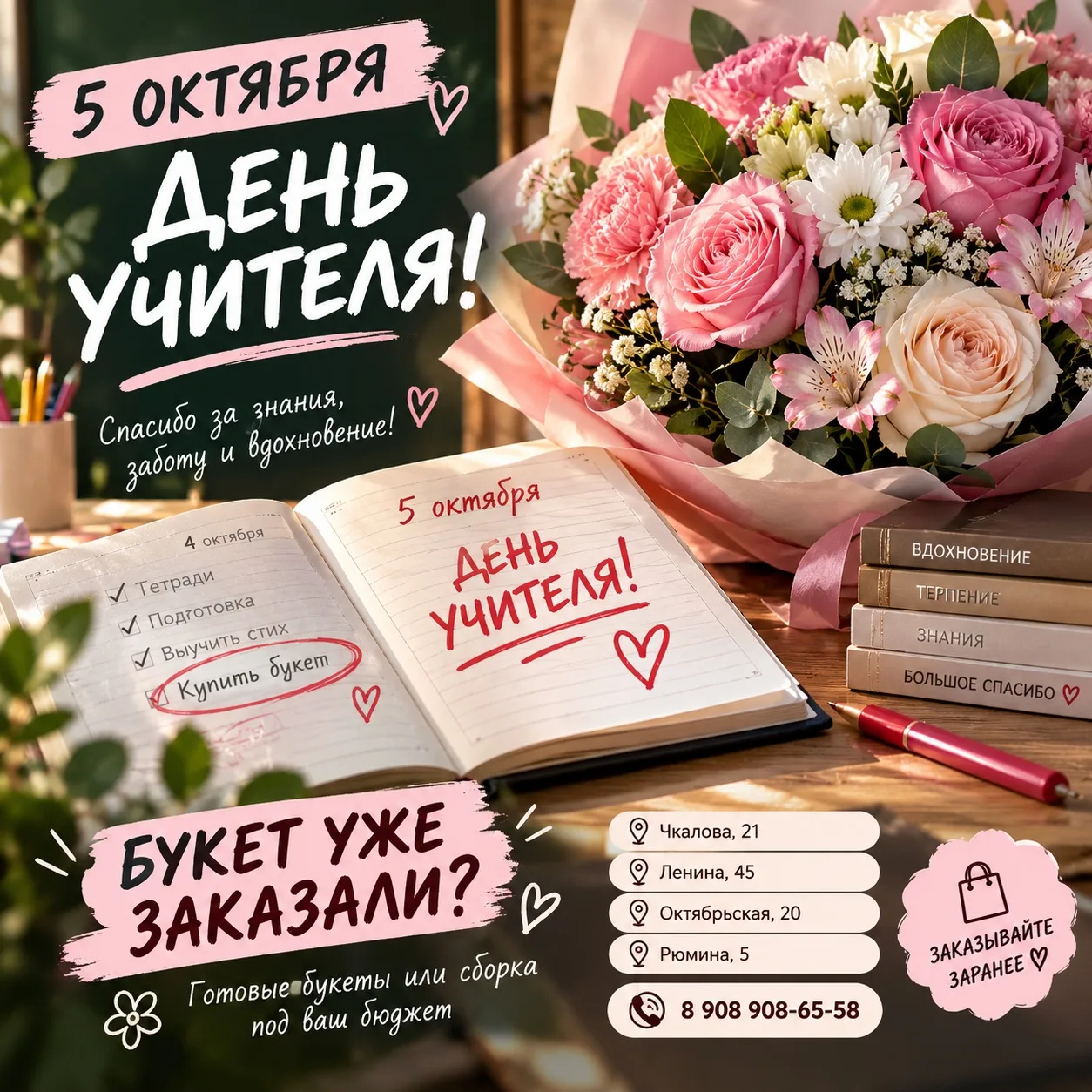 🍎 ЗАВТРА — ДЕНЬ УЧИТЕЛЯ