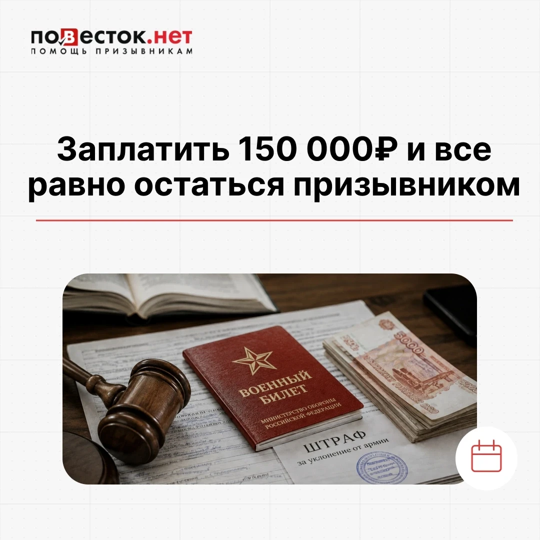 Заплатить 150 000 ₽ и всё равно остаться призывником.