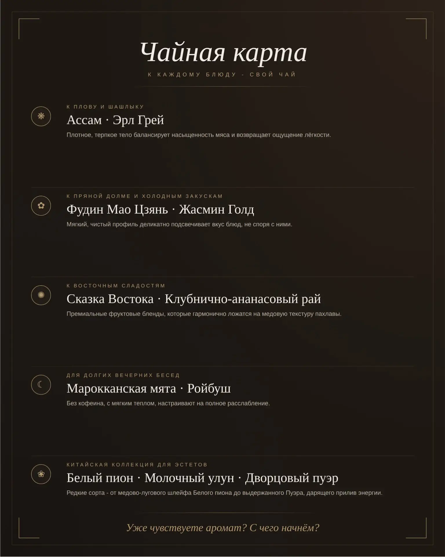 Чтобы вам было проще сориентироваться во всем многообразии вкусов, мы создали небольшую памятку идеа