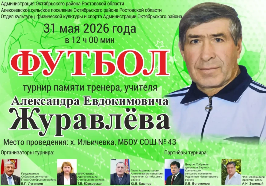 ⚽️ Память тренера и педагога почтут футбольным турниром в Новошахтинске

➡ Подробнее