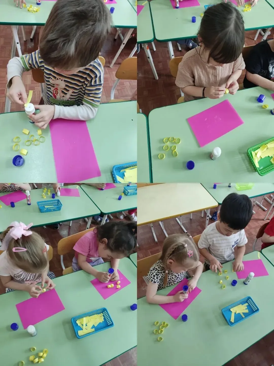 Одуванчик золотой
Был красивый, молодой,
Не боялся никого,
Даже ветра самого!

Аппликация группы "Ра