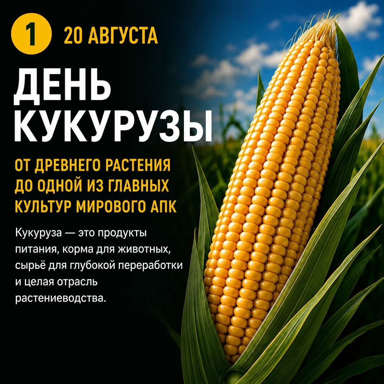 🌽 20 августа — День кукурузы