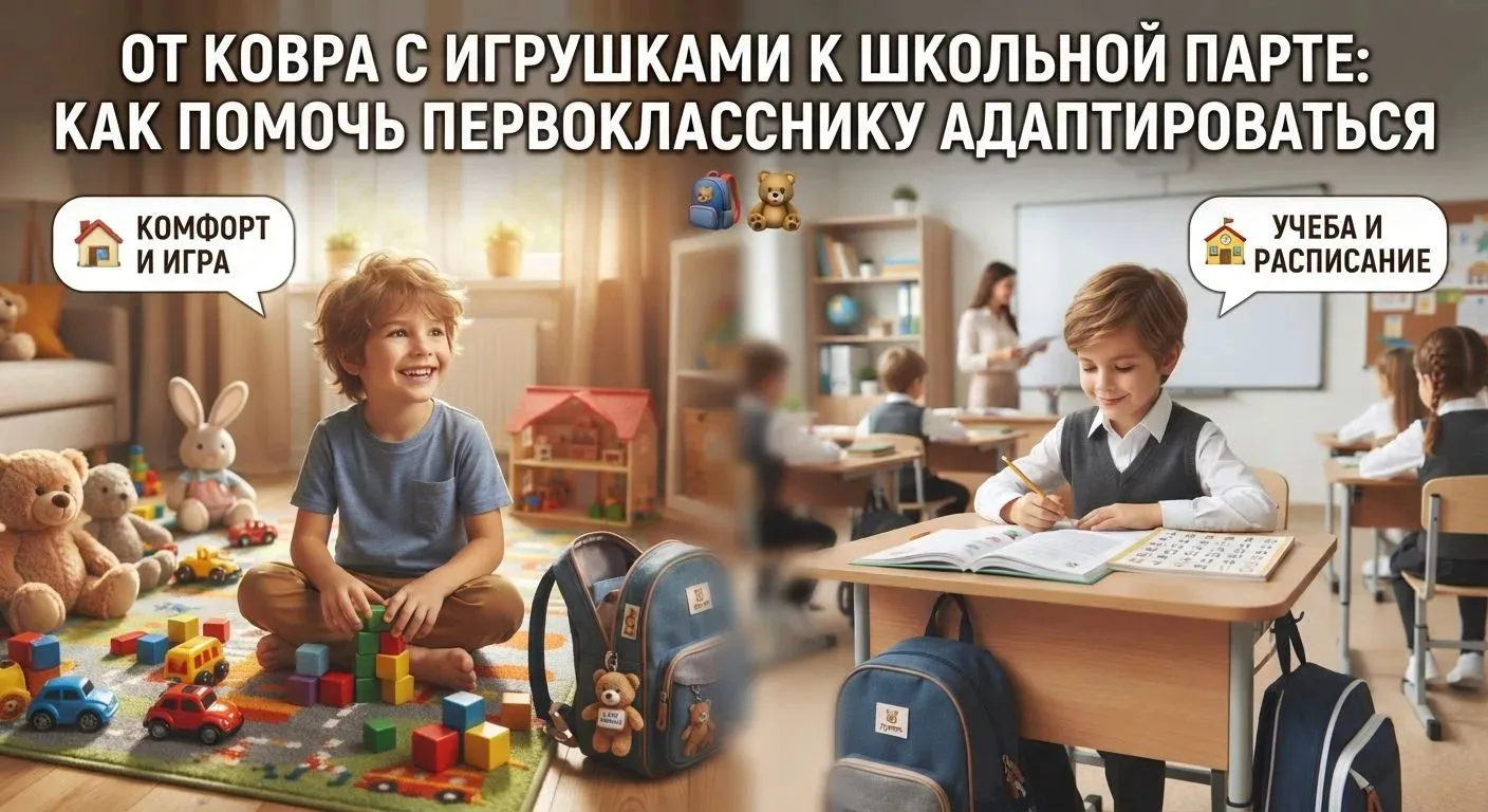 От ковра с игрушками к школьной парте: как помочь первокласснику адаптироваться? 🎒🧸