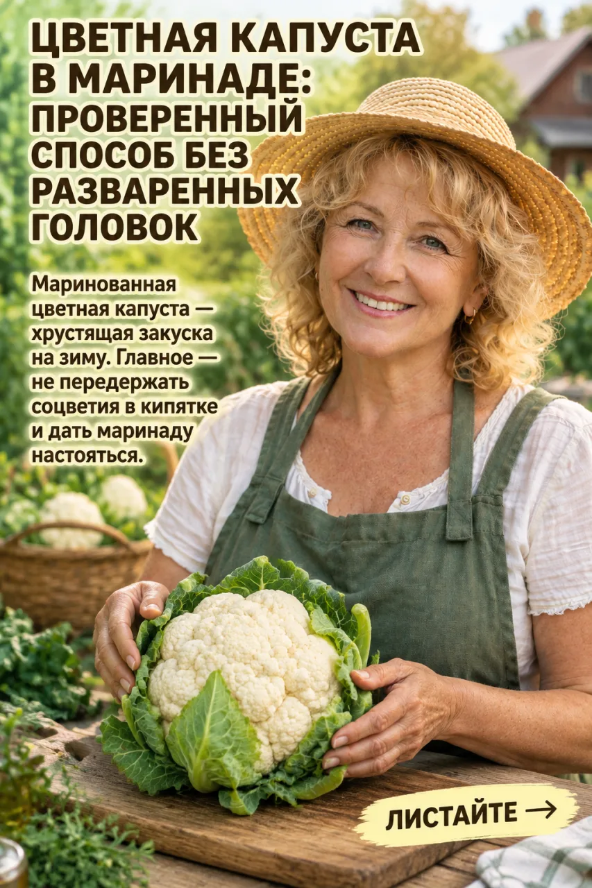 ЦВЕТНАЯ КАПУСТА В МАРИНАДЕ: ПРОВЕРЕННЫЙ СПОСОБ БЕЗ РАЗВАРЕННЫХ ГОЛОВОК