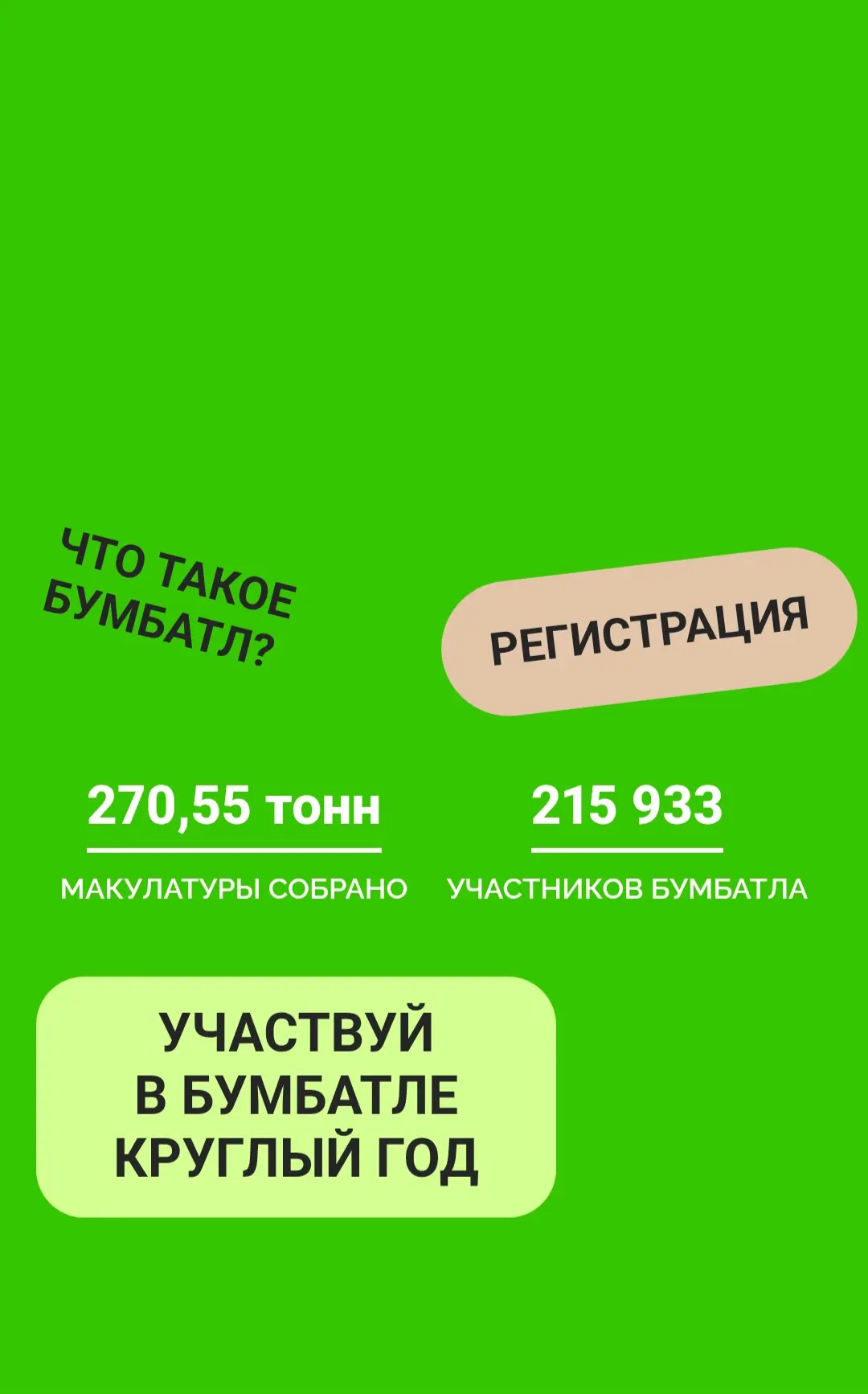 «БумБатл» — это Всероссийская акция по сбору макулатуры в поддержку национального проекта «Экологиче