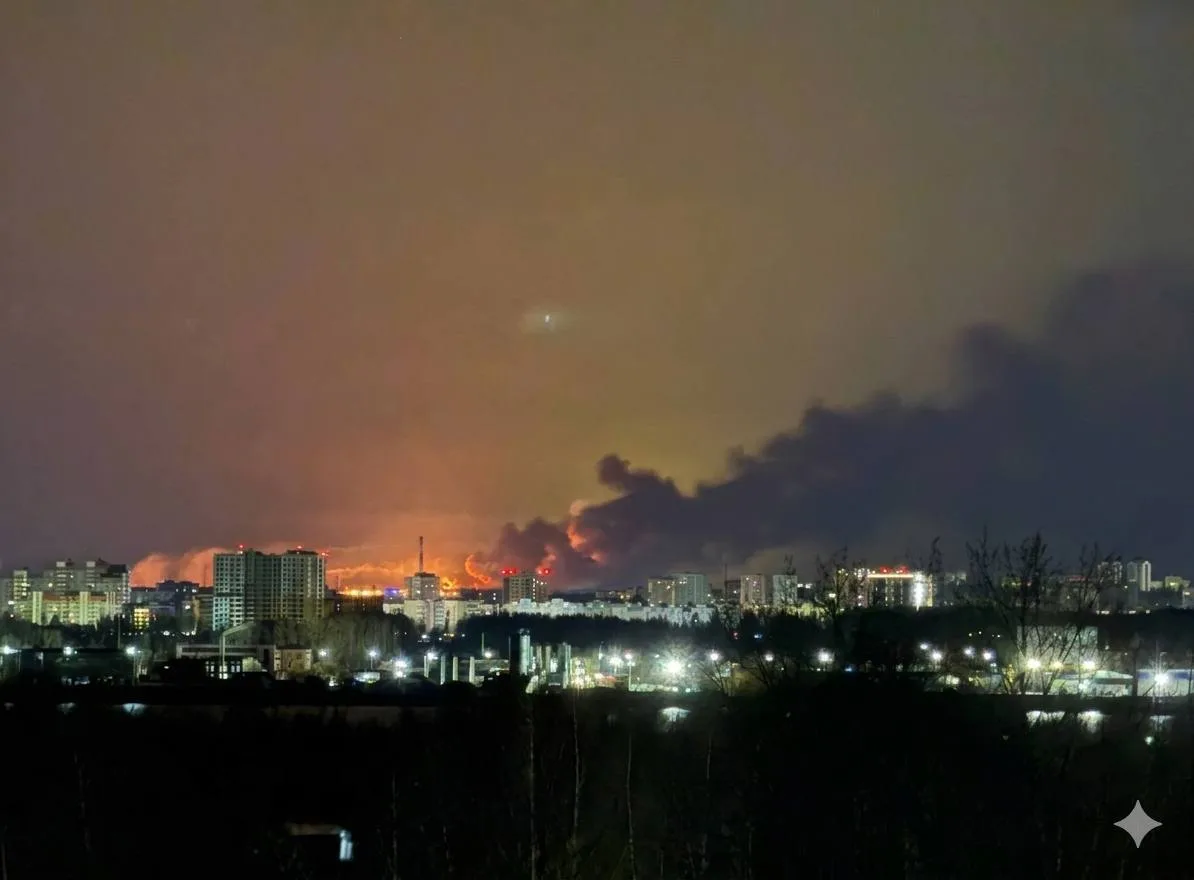 🔥 В Ярославле сильный пожар — трубопровод с серной кислотой поврежден на ярославском НПЗ из-за атаки
