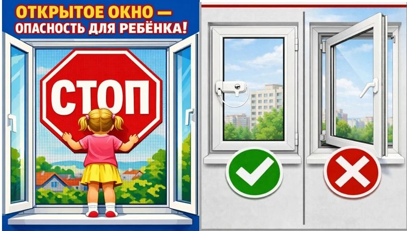 Прокуратура Аргаяшского МО разъясняет. Открытое окно - опасность для ребенка! На протяж...