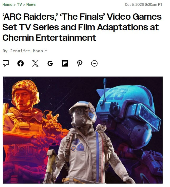 ARC Raiders получит лайв-экшн ЭКРАНИЗАЦИЮ