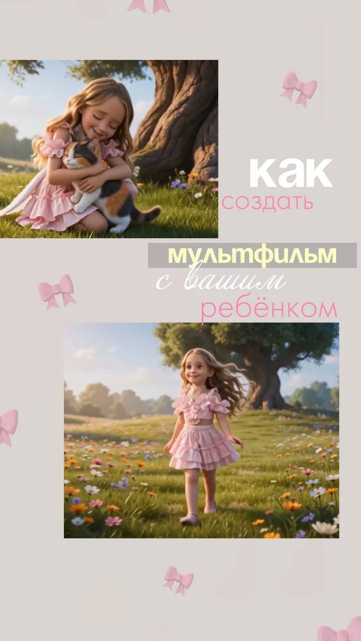 Создаём мультфильм со своим ребенком в главной роли ✨ 🎀