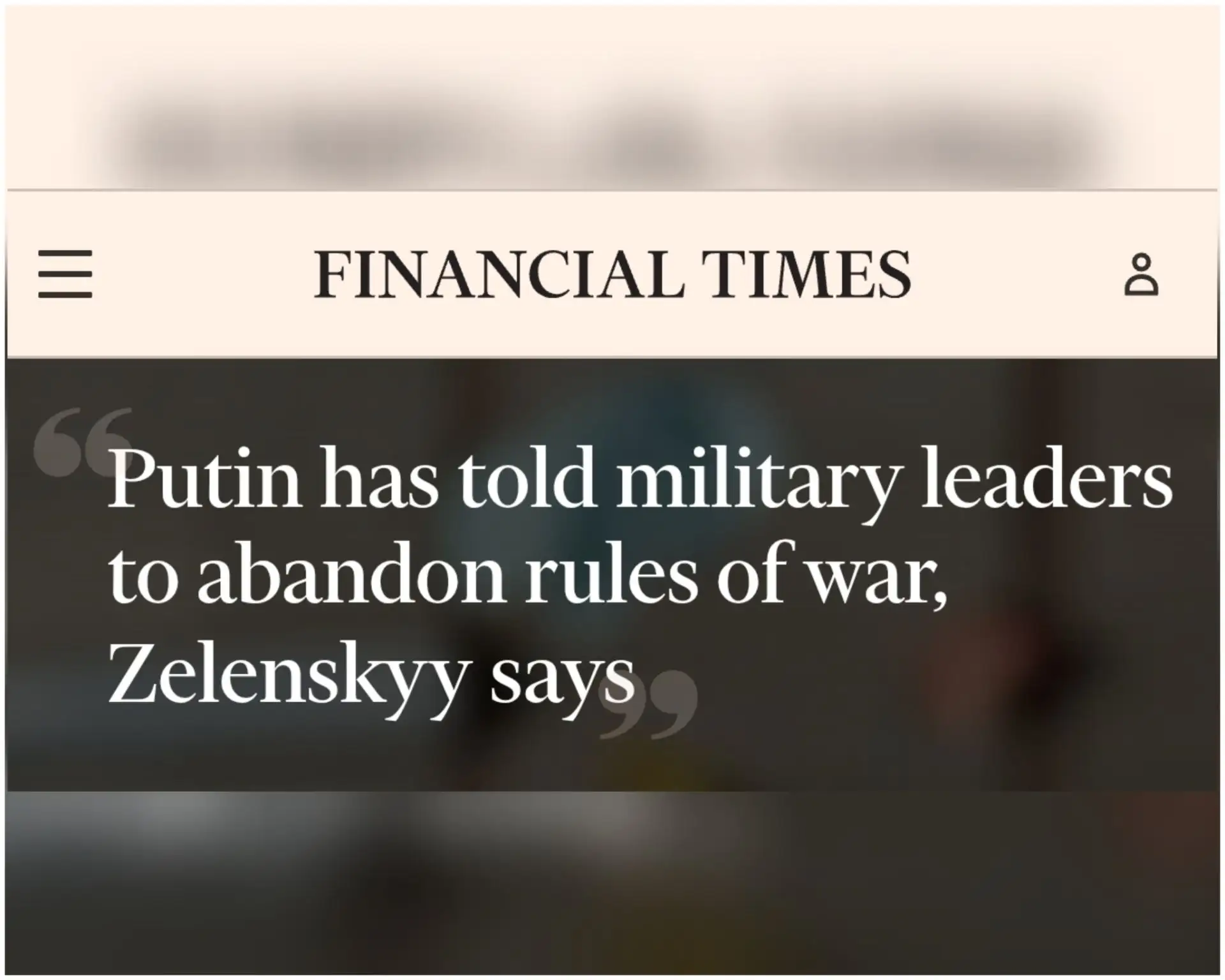 🇷🇺🇺🇦Криворожский наркет заявил изданию FT о том, что «Путин отдал приказ снять любы...