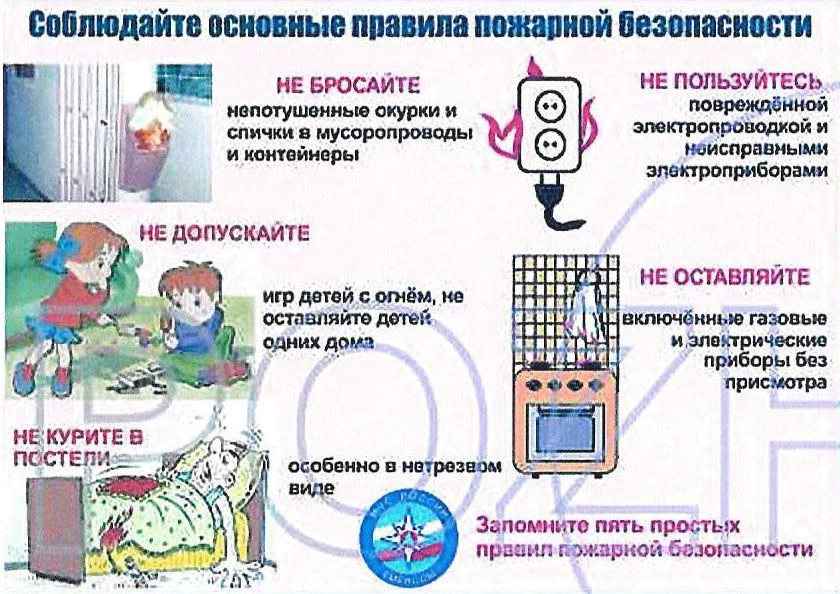 Соблюдайте основные правила пожарной безопасности: