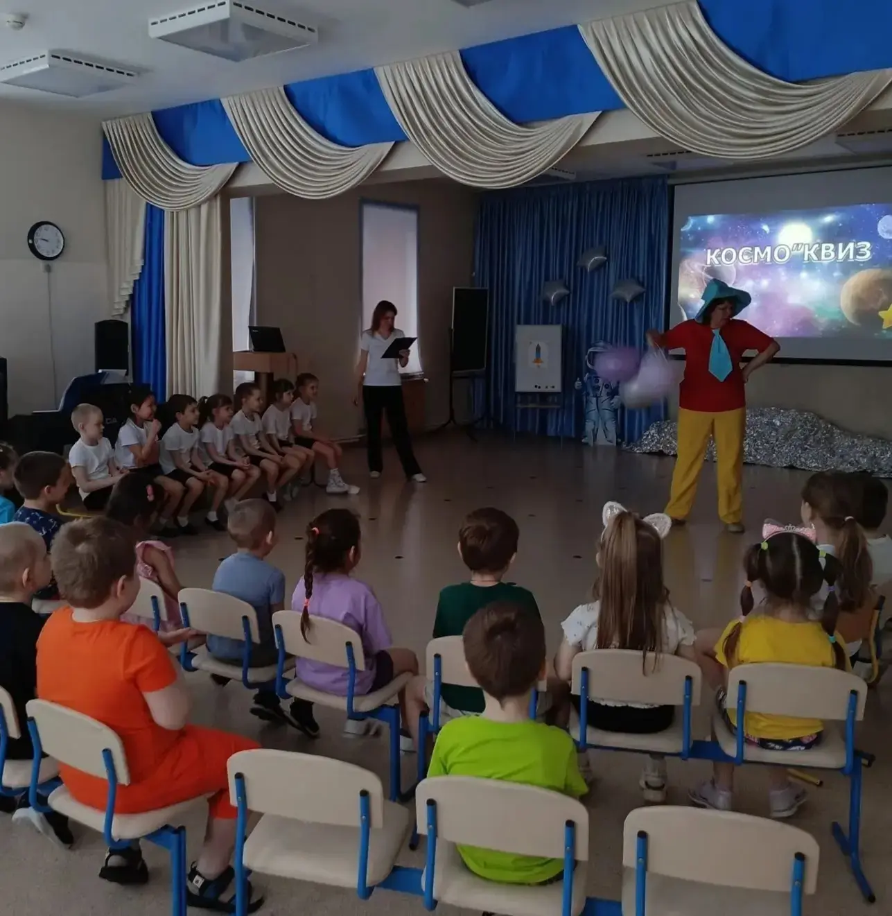 Подготовительная к школе группа поучаствовала вместе с Незнайкой в "Космоквизе"