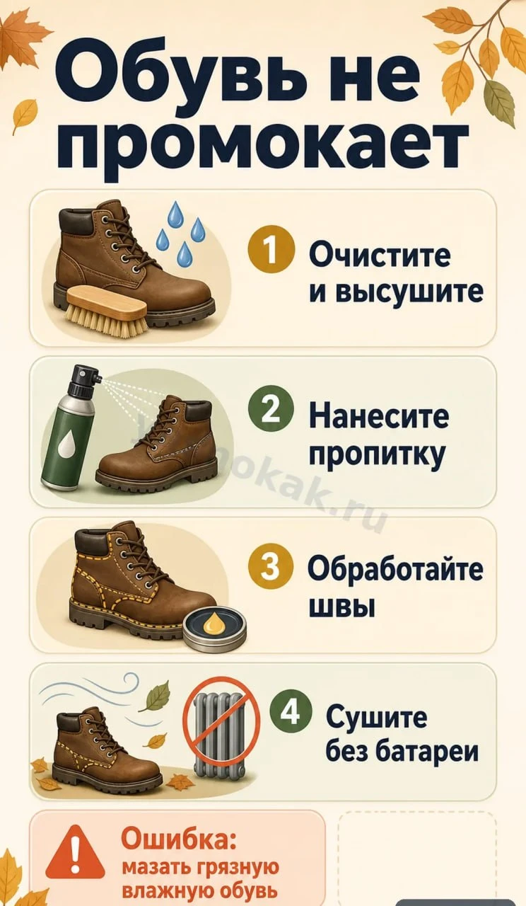 Как защитить обувь от промокания 🥾
