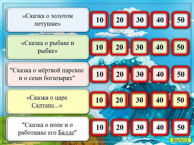 6 июня - Пушкинский день!  Интерактивная игра «Сказки А.С.Пушкина»  Источник: IT Учительская  СКАЧАТ