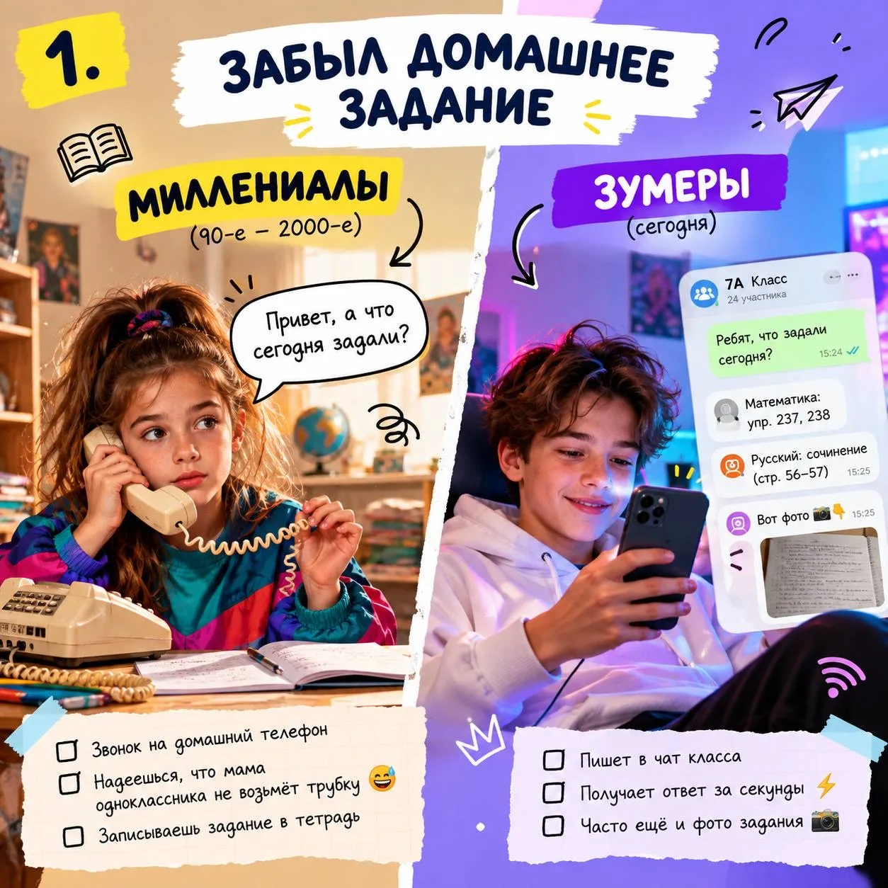 📚 Миллениалы VS зумеры