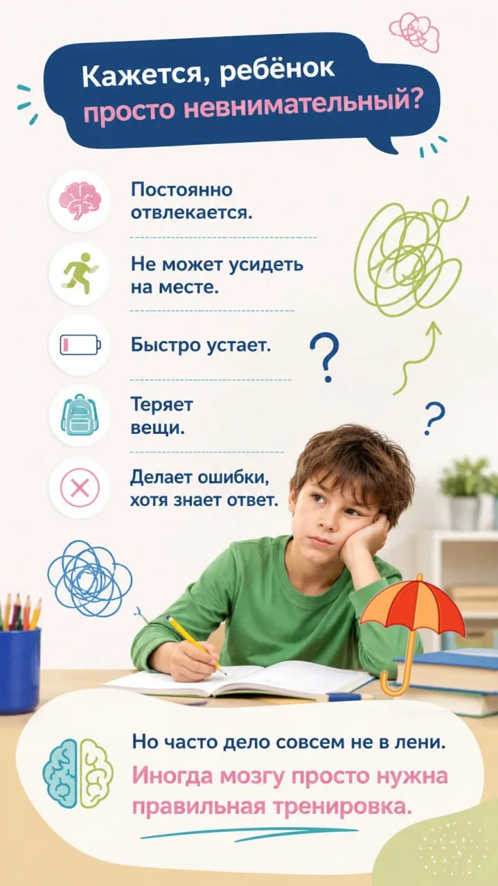 🧠 «Он же умный! Почему тогда учёба даётся ему так тяжело?»
