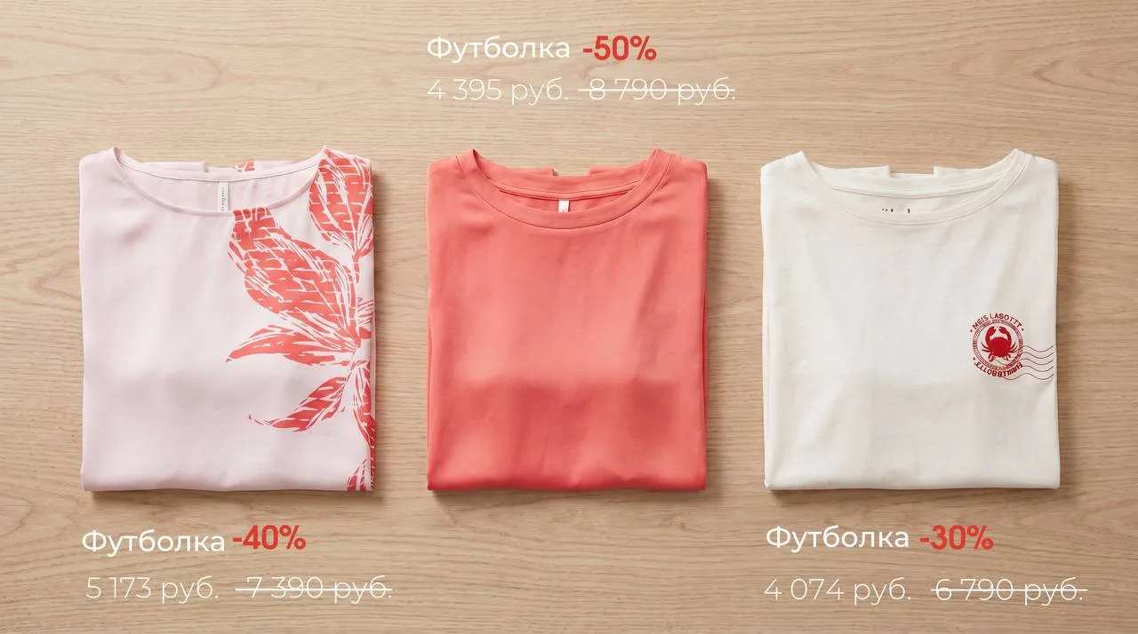 ◾️  Струящаяся футболка из смесовых материалов в коралловом цвете  ➡️ -40%

 ◾️ Струящаяся футболка 