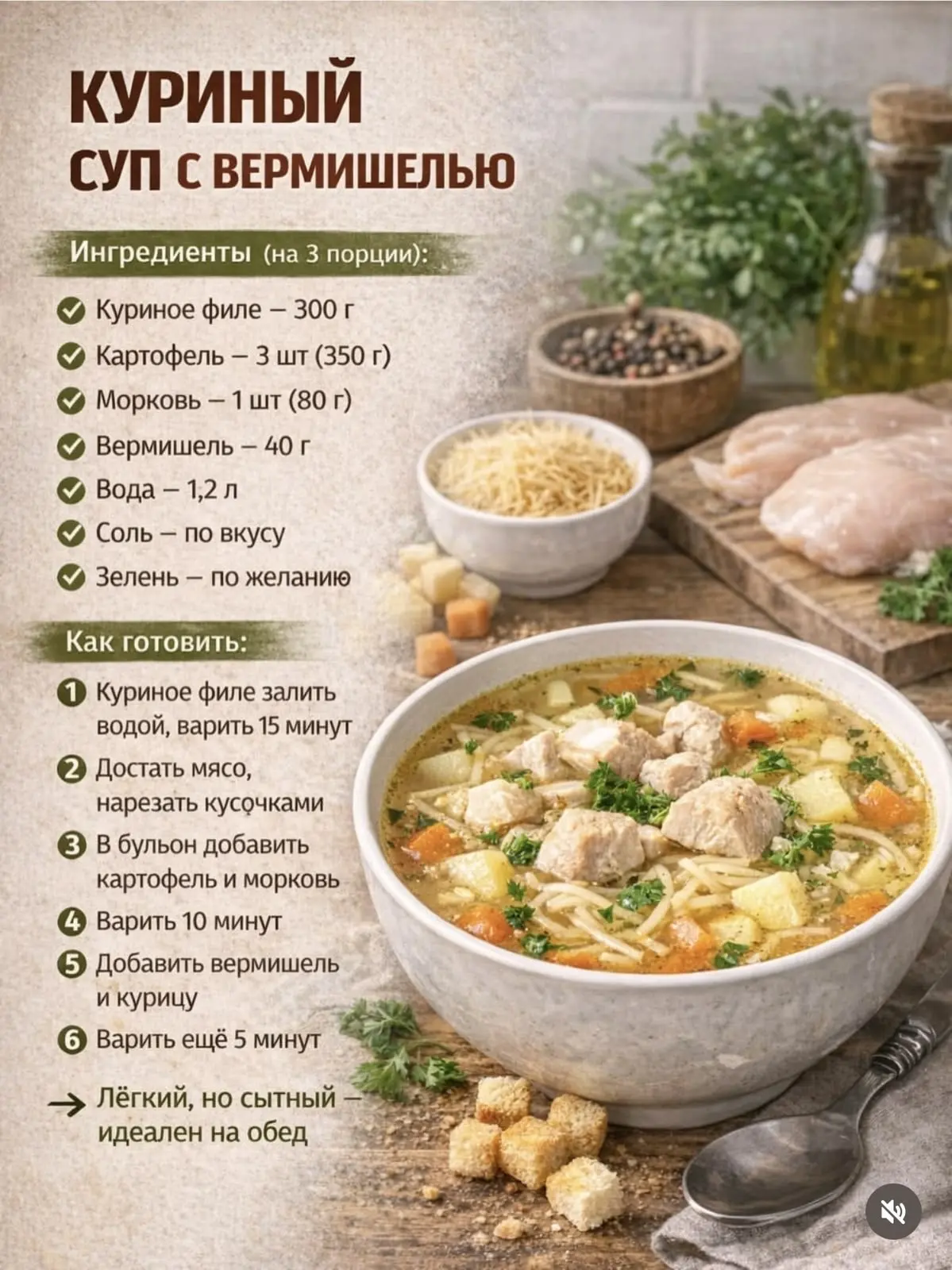Куриный супчик 🍜