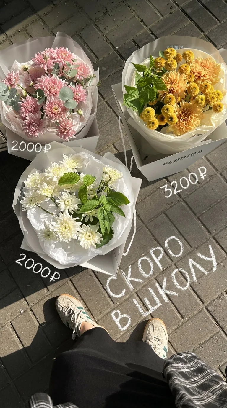 Идеальные школьные букеты с хризантемами от 2000₽ 🎒🍁