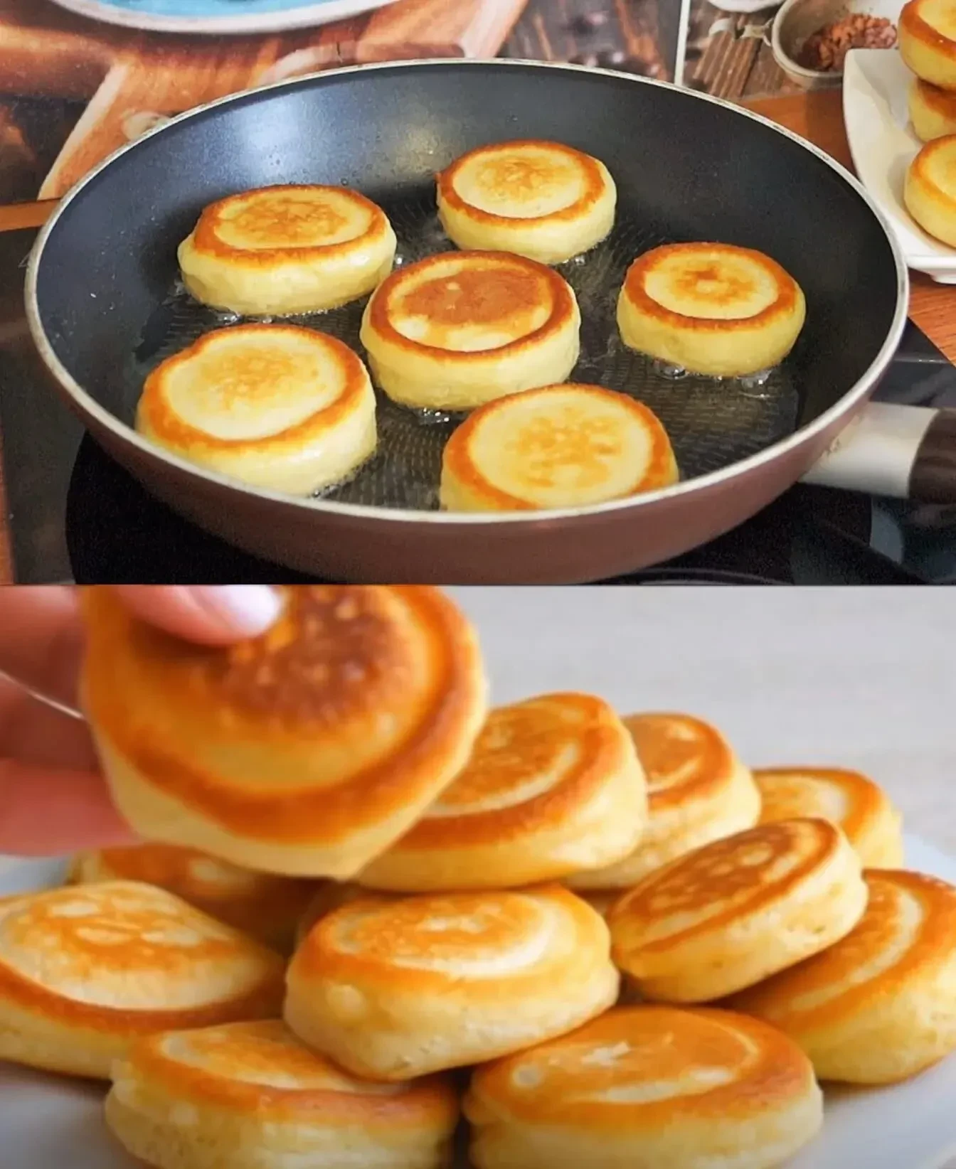 Пышные оладьи, как пончики: 15 минут и гора вкусняшек на столе ✨ ✨ ✨  Ингредиенты  Μyκа — 8 ст.л. с 