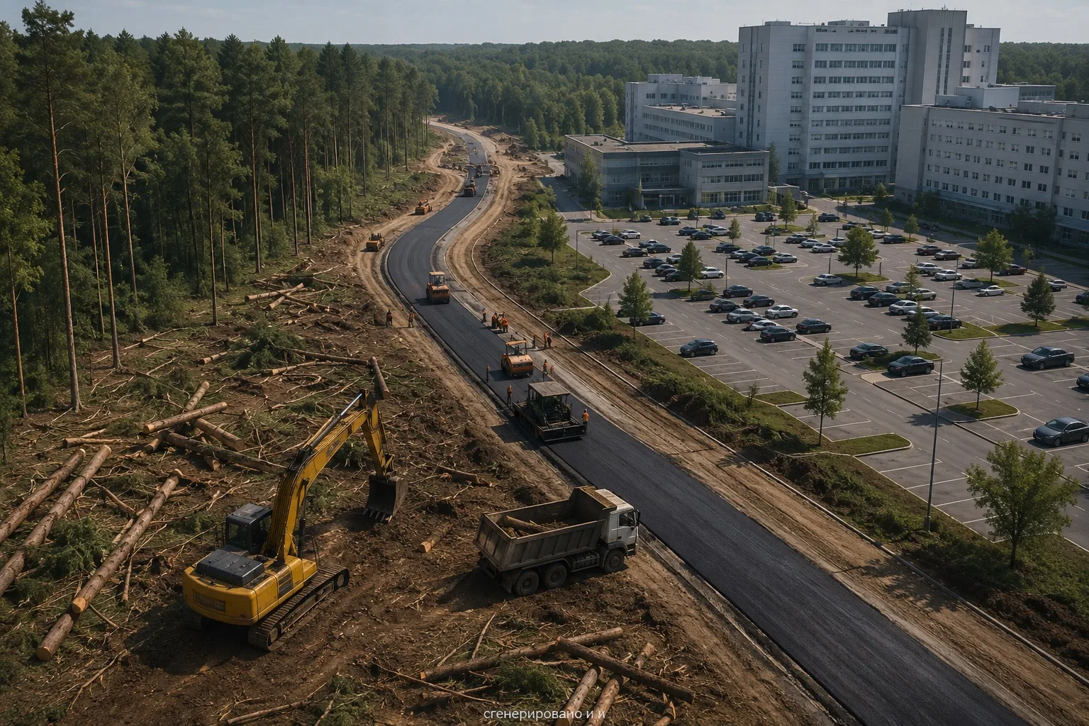 🌳⚠️ Более 350 деревьев планируют убрать ради строительства новой дороги и парковки у областной боль
