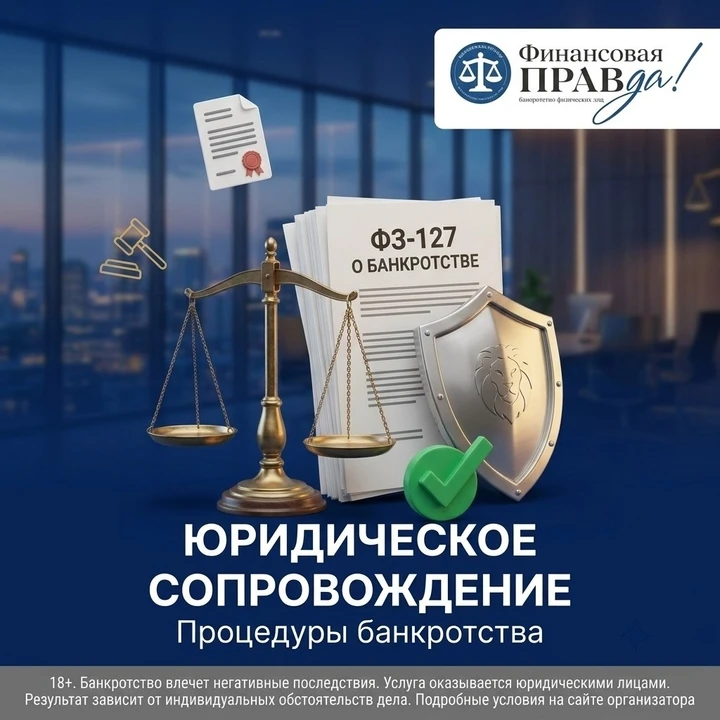 🎁 Юридическое сопровождение банкротства за 0 ₽ + скидки 50% и 25%