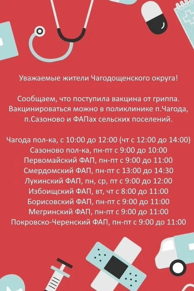 В округе стартовала вакцинация против гриппа.