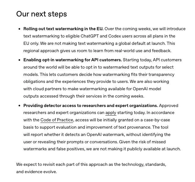 OpenAI планирует внедрить в ЕС скрытые текстовые метки для ответов ChatGPT и Codex — ос...