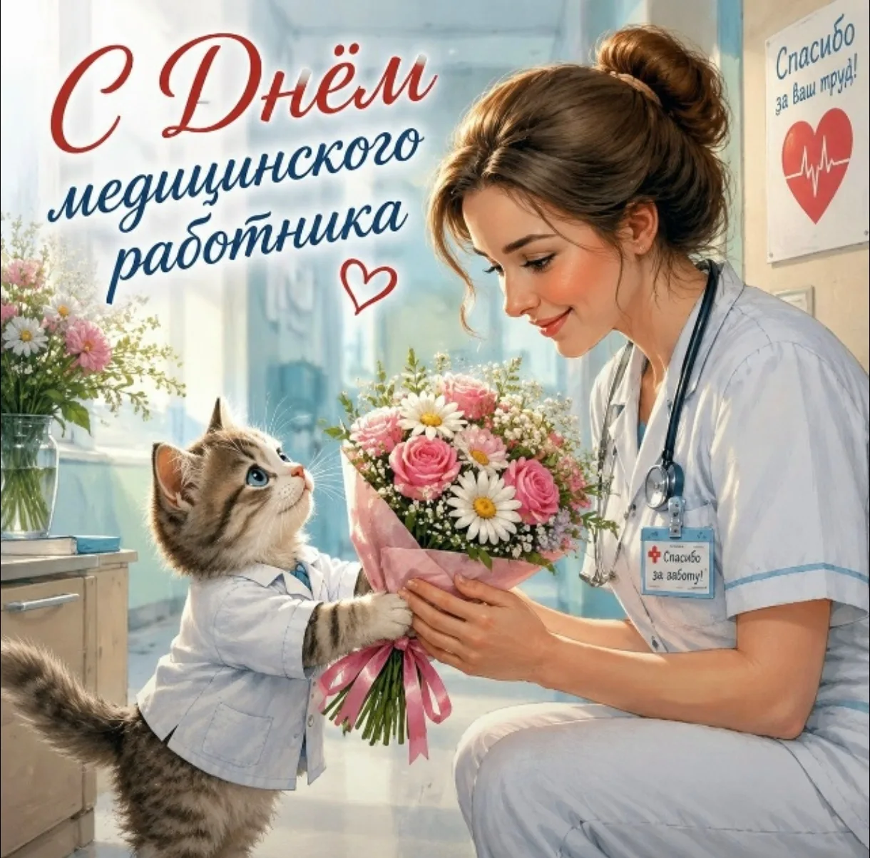 🩺 21 июня — День медицинского работника 🩺
💥Сегодня отмечается День медицинского работника — профе