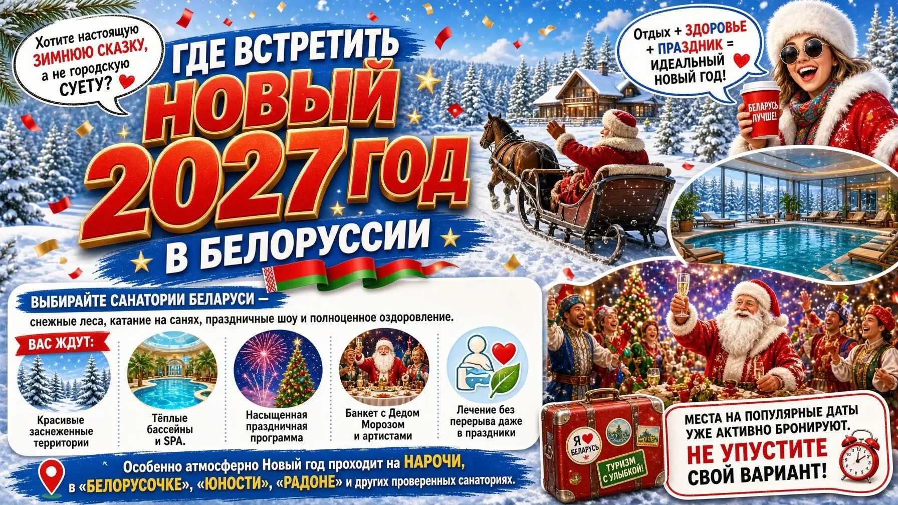 🎄 ГДЕ ВСТРЕТИТЬ НОВЫЙ 2027 ГОД В БЕЛОРУССИИ!