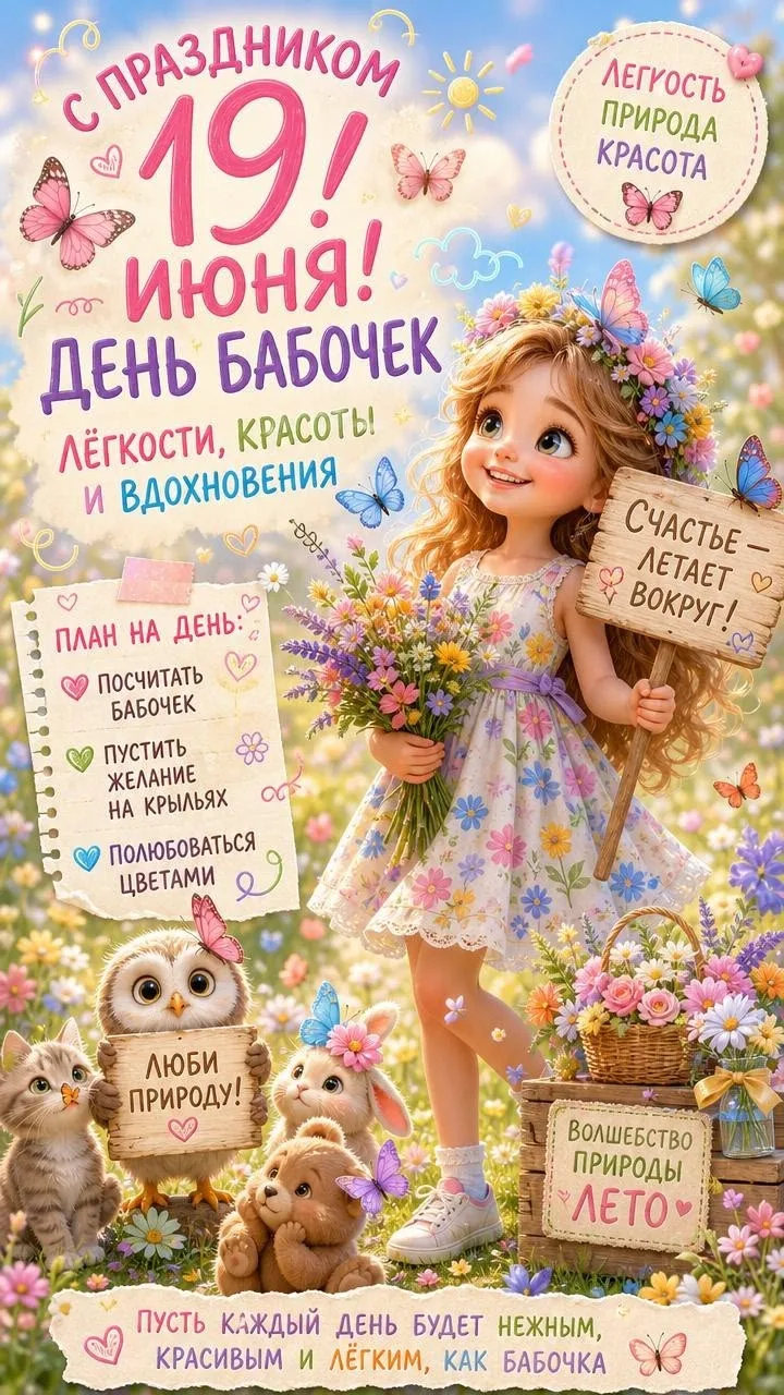 #19июня #календарь
Подпишитесь,✍️ 
всегда пригодится👇
НАШИ КАНАЛЫ:

ОТКРЫТКИ ДЛЯ ВАС 💌
 🎁 С ДНЁМ 