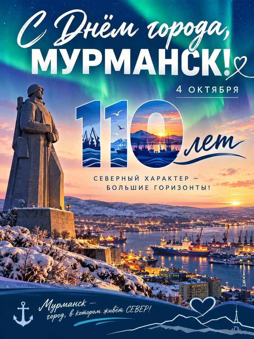 Сегодня 4 Октября Мурманск празднует день Города - 110 лет.