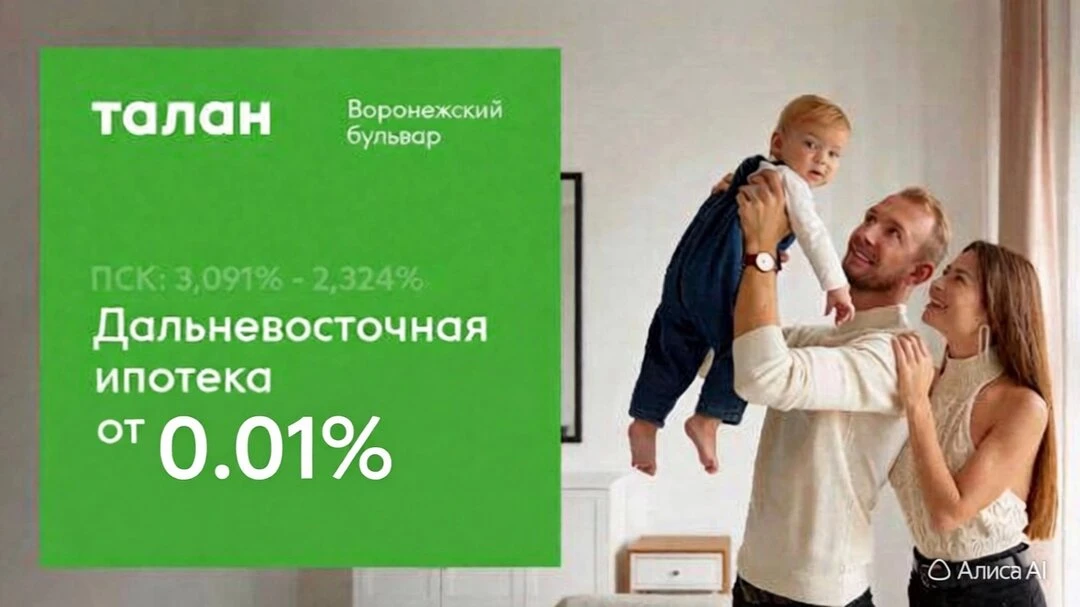 Новая квартира в Хабаровске в ипотеку от 0,01%!