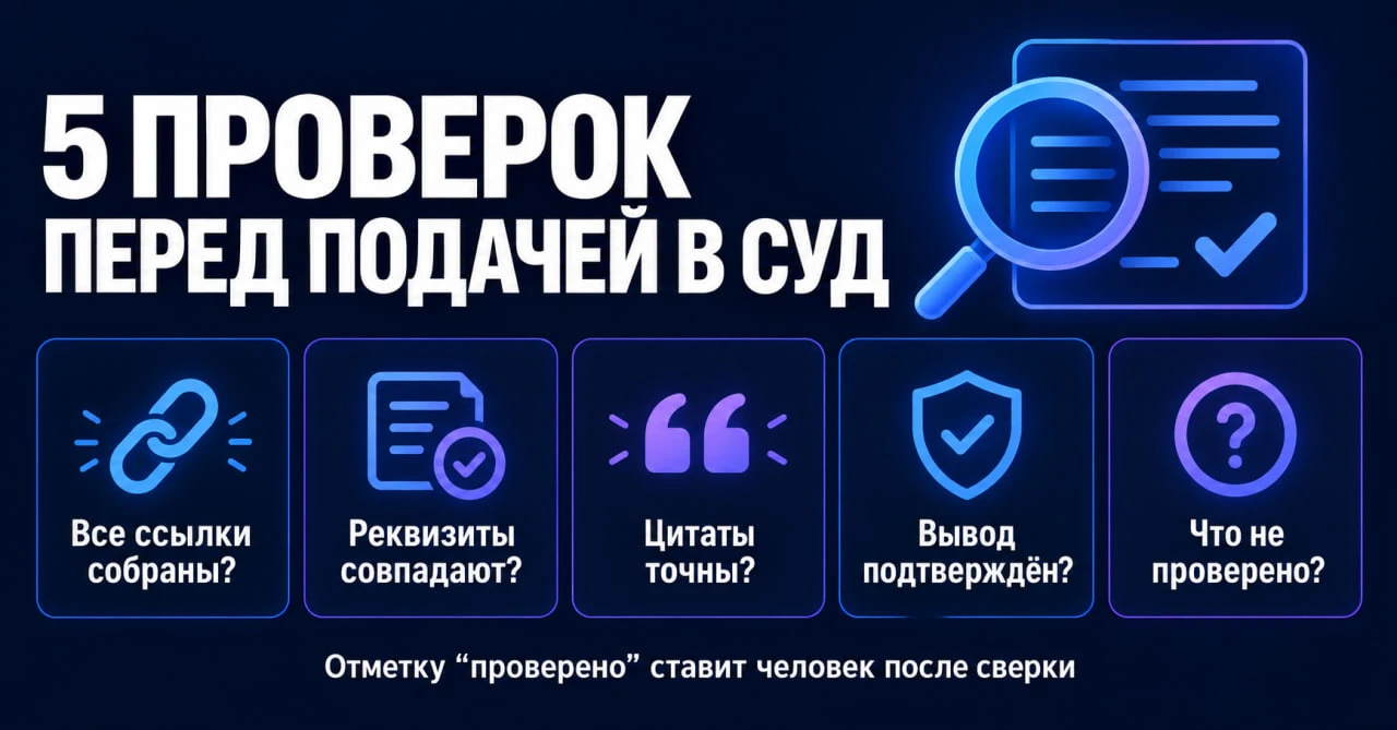 ⚖️ Пять промптов самопроверки перед подачей документа в суд