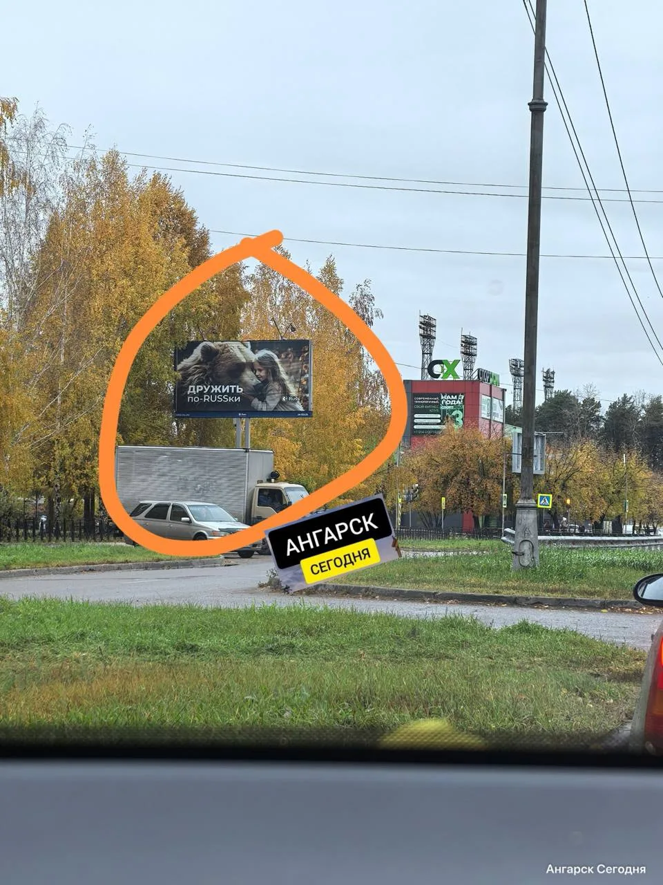 Жителей Ангарска обеспокоил баннер с медведем, появившийся на улицах города на фоне нед...