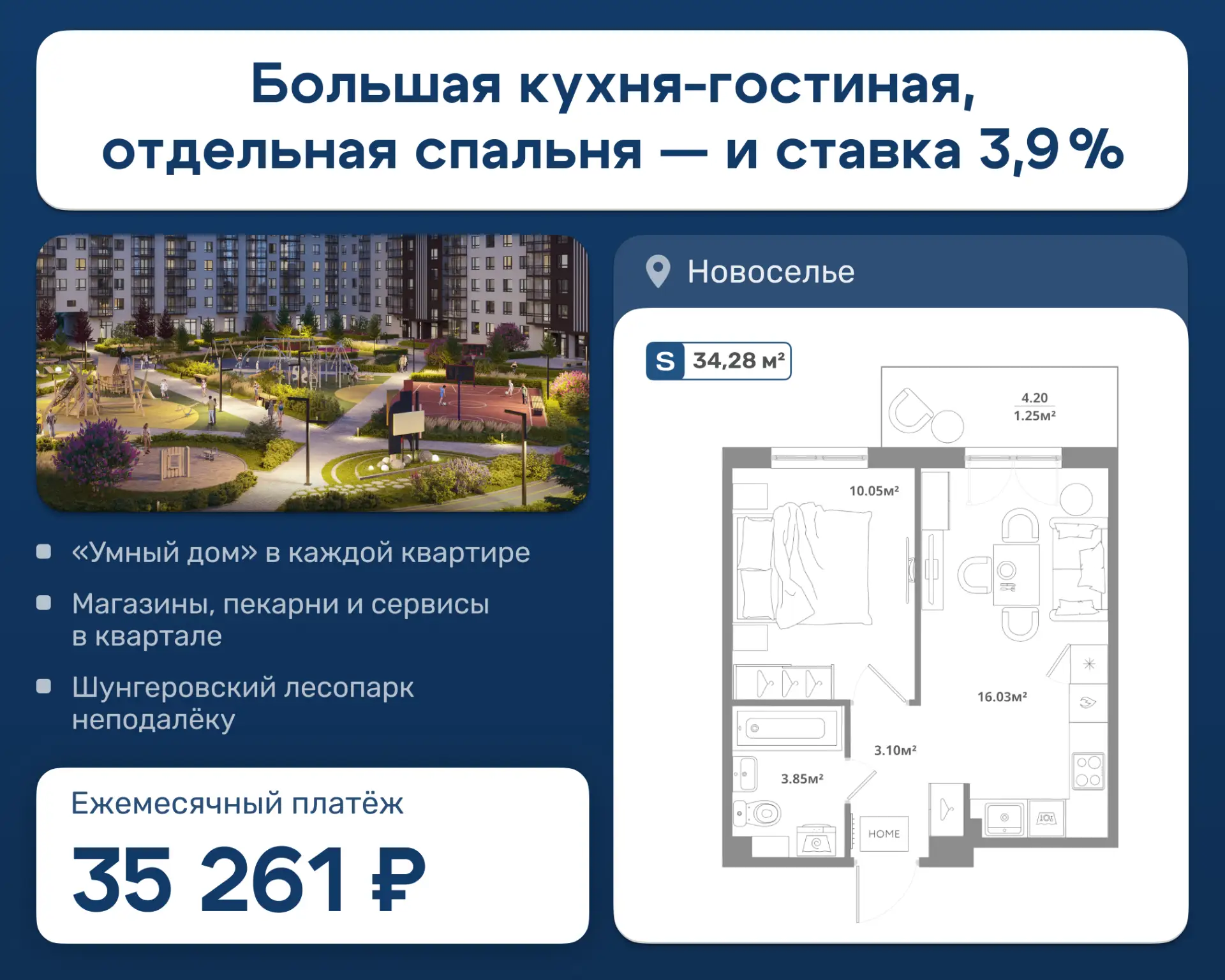 Горячее предложение: квартира с готовым ремонтом и лоджией — за 35 261 ₽/мес
