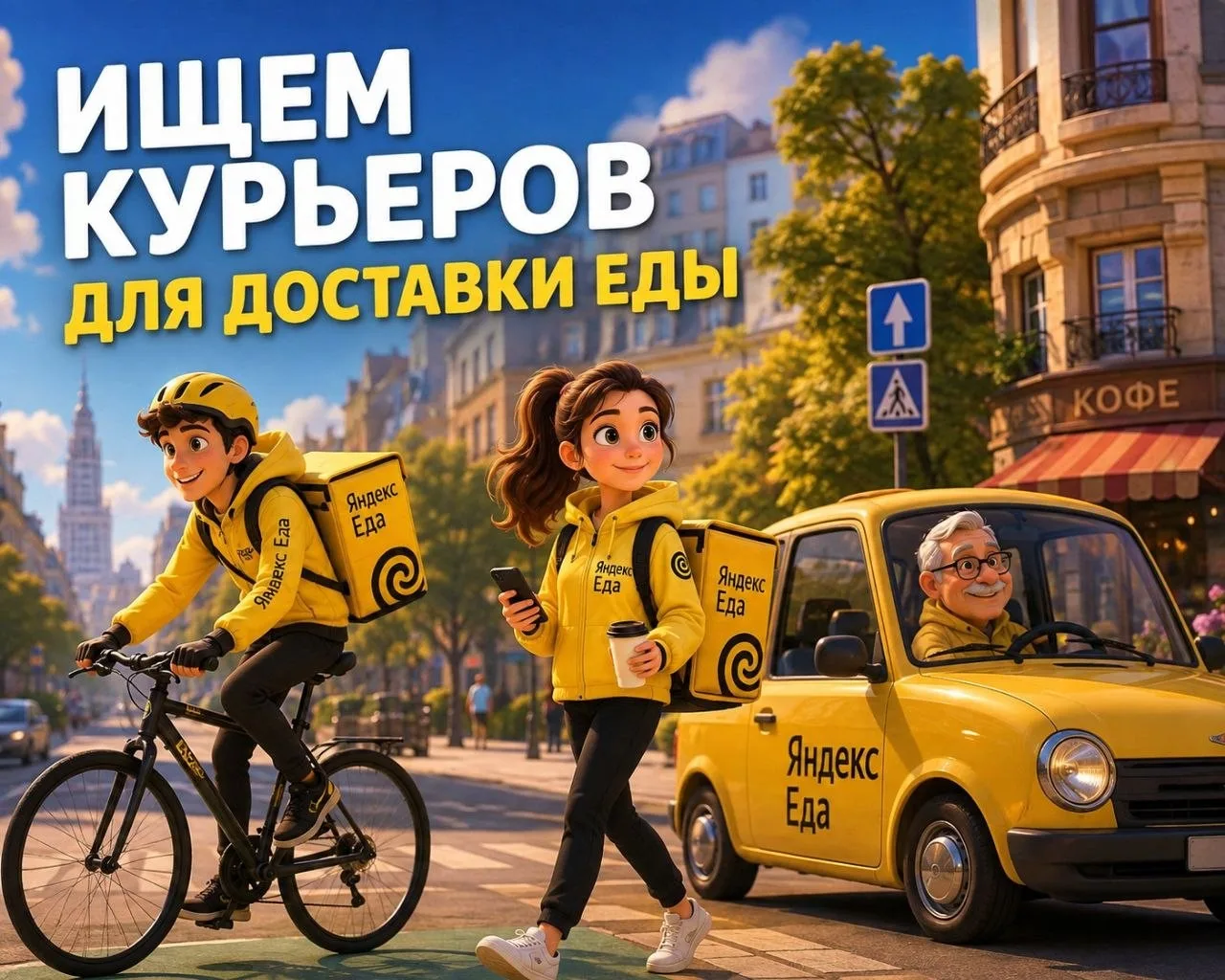 Приглашаем курьеров к сотрудничеству с сервисом доставки еды.