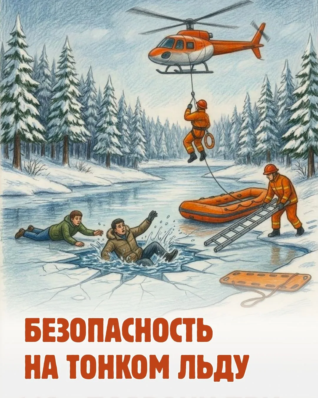 Не выходите на лед весной – это опасно для жизни и здоровья.