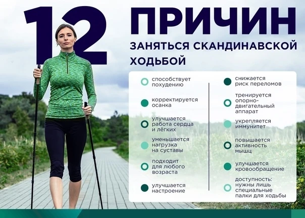 🧐Почему миллионы людей выбирают скандинавскую ходьбу?