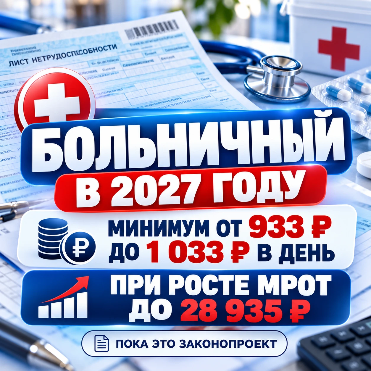 💊 Минимальный больничный в 2027 году может заметно вырасти