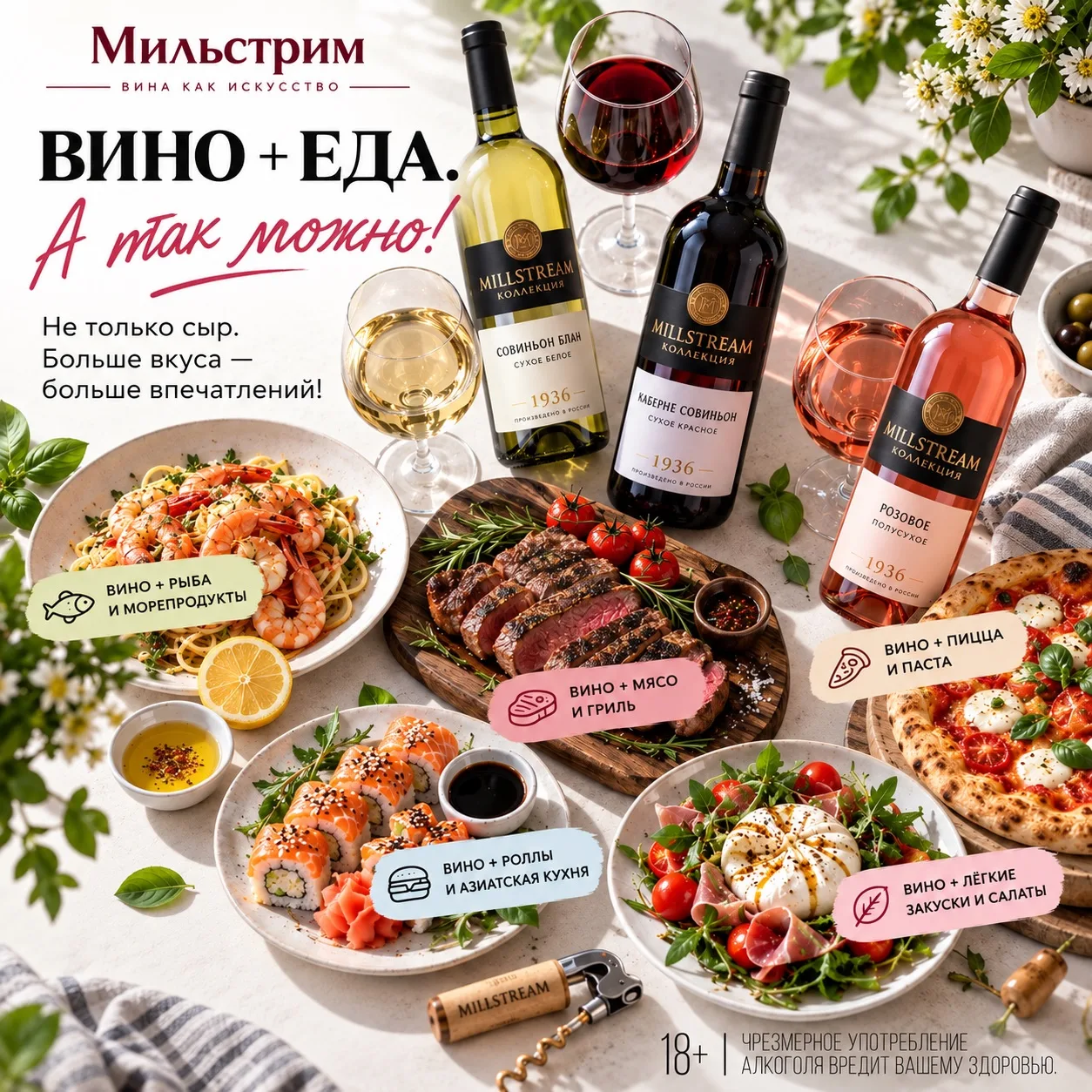🍷 Вино + еда. А так можно? Конечно!