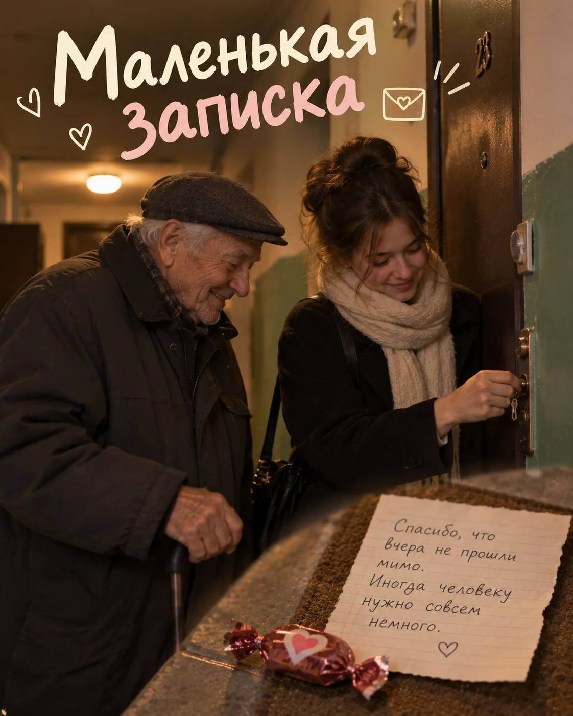 Утром женщина заметила в подъезде пожилого соседа. Он стоял у двери и долго искал ключи.