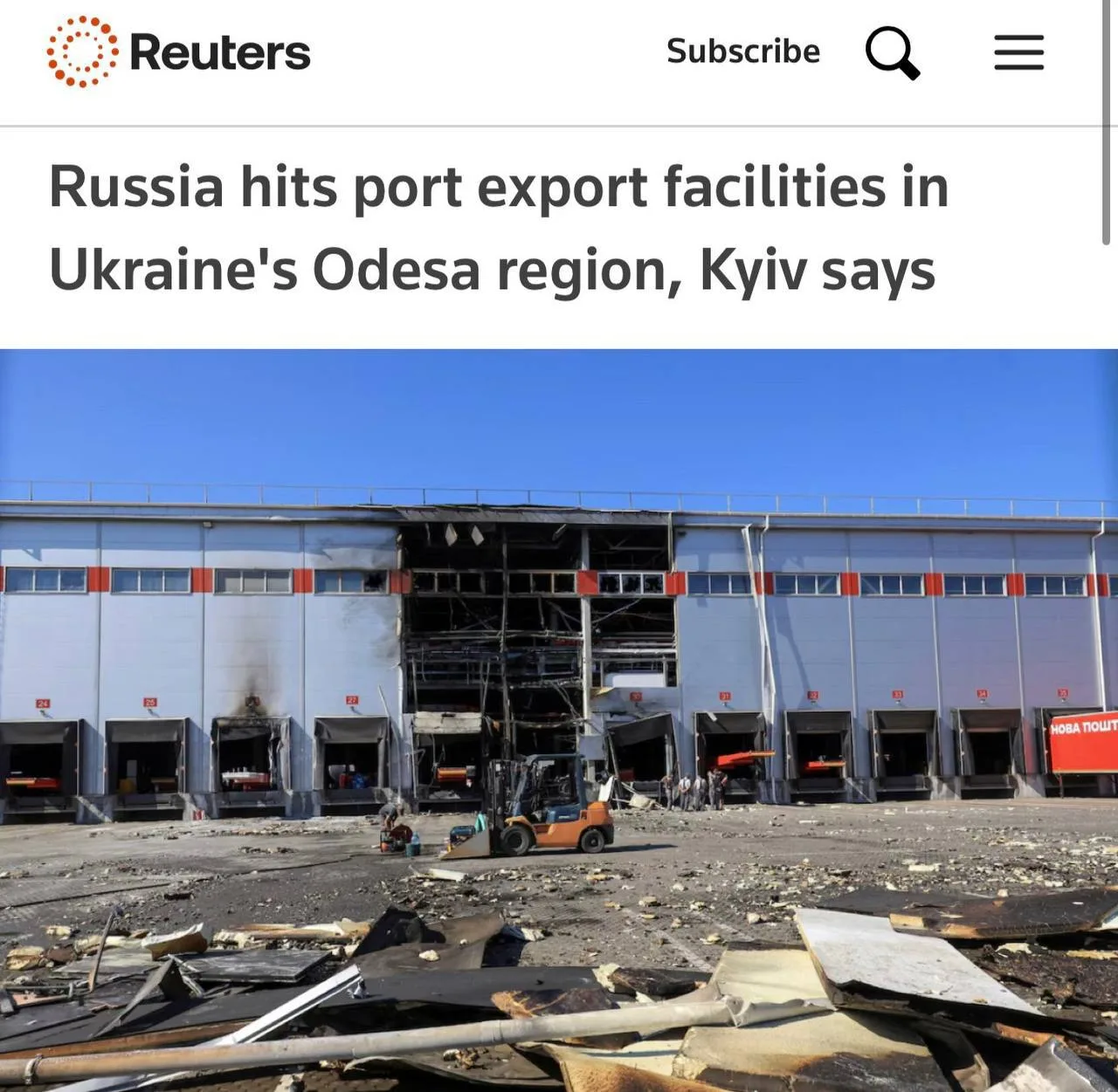 Украина лишилась выхода к морю из-за российских ударов